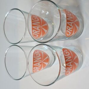 Luminarc Orange Juice Glasses - Clear and Orange Glass Set Of 4